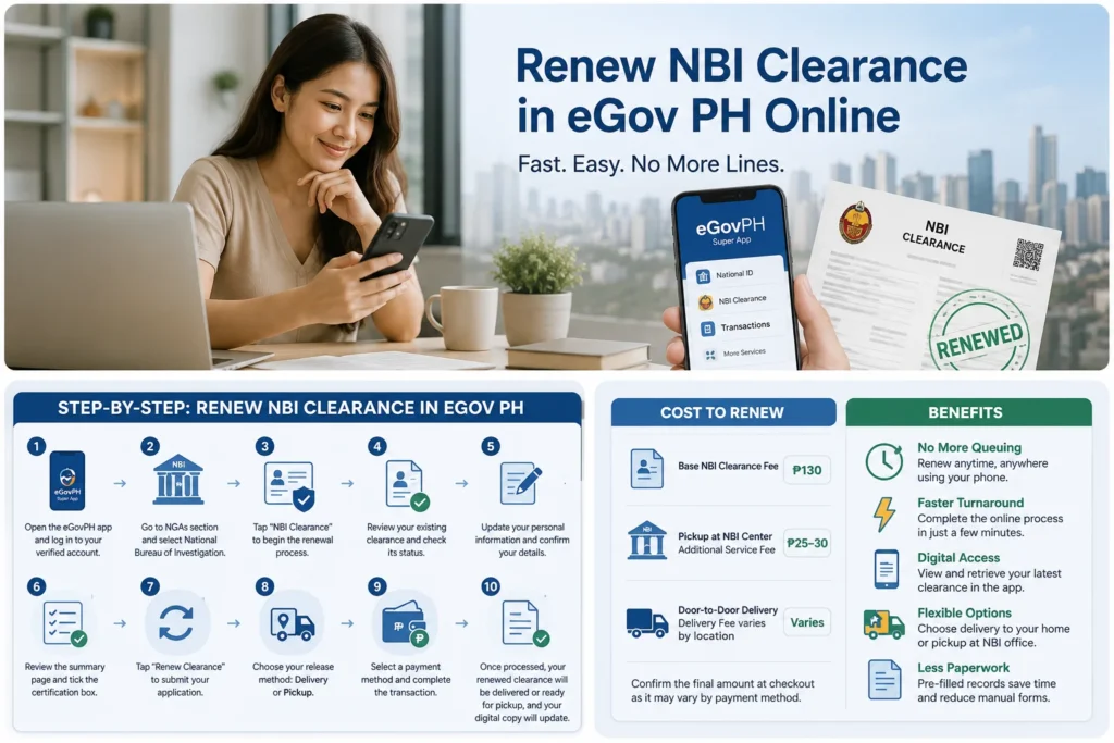 Renew NBI Clearance in eGov PH Online 2026 Step-by-Step Process To Renew NBI Clearance in eGov PH Online